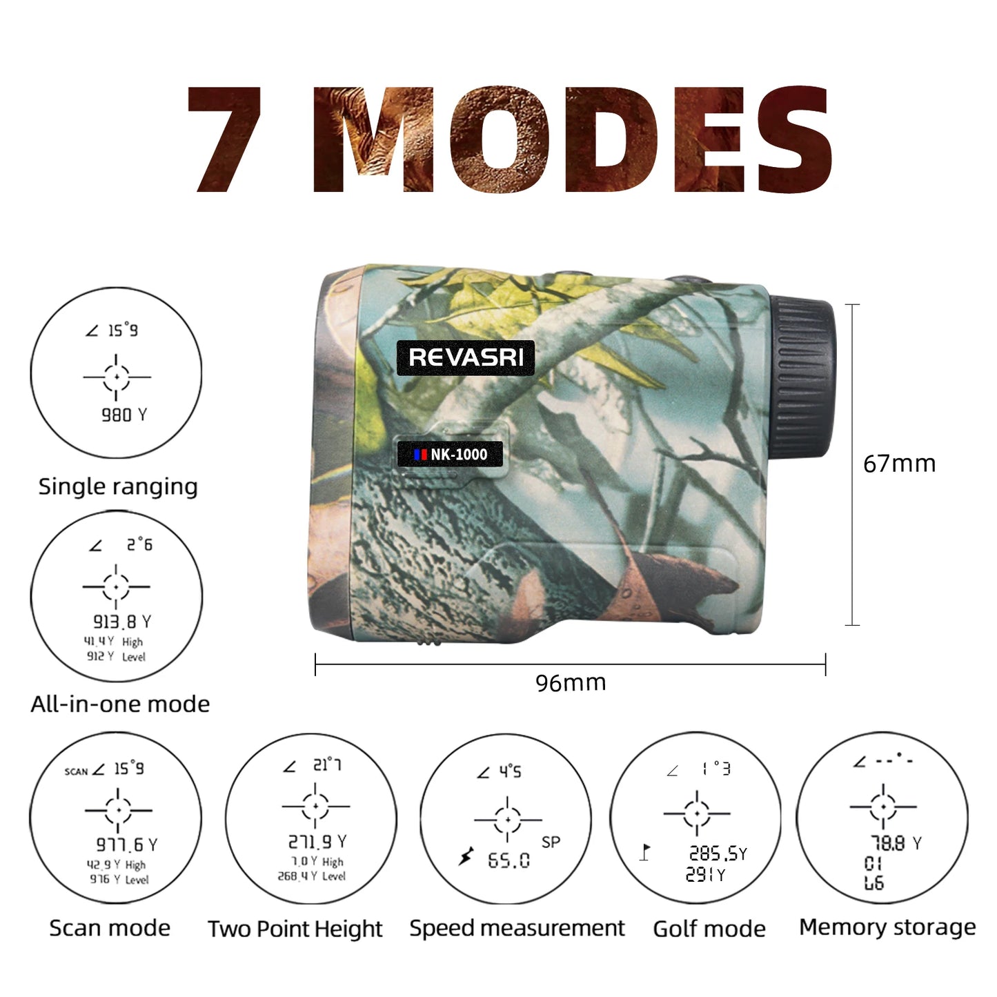 REVASRI Hunting Laser Rangefinder – 1000 Yards, Rechargeable Battery, Target Acquisition Tech