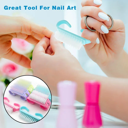 10/20/50/100pcs Nail Cleaning Brush Set - Handle Grip Fingernail Scrubber Tools for Men & Women Manicure Care