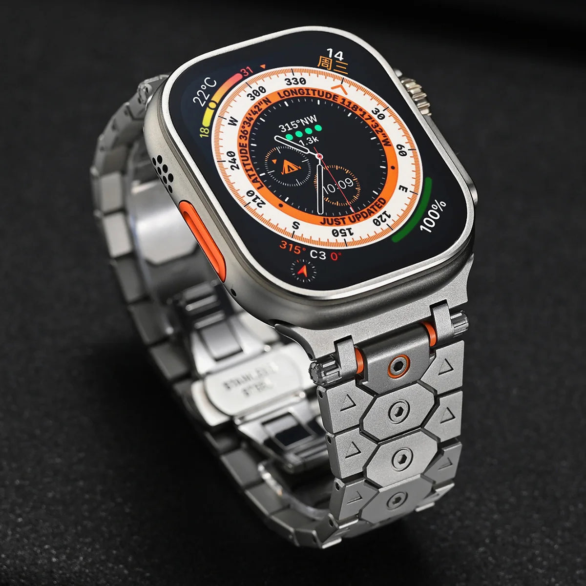 Luxury Titanium Metal Strap for Apple Watch — Stainless Steel Bracelet for Series 5-10 Ultra 2 (42mm-49mm)