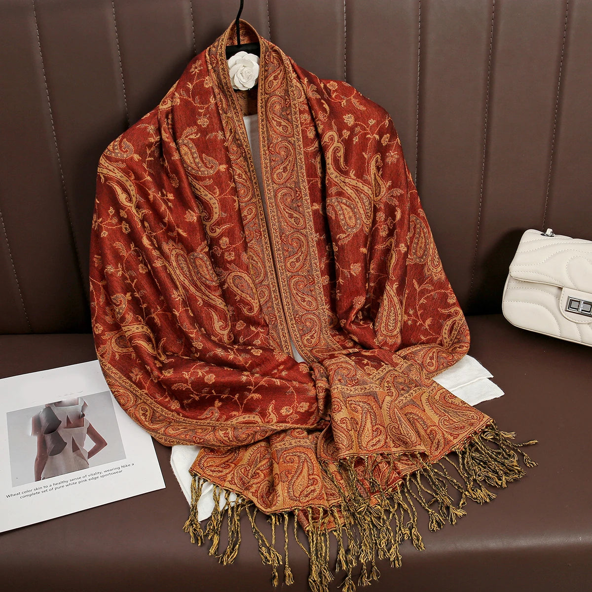 Luxury Autumn Cashmere Pashmina Shawl – Warm Winter Scarves for Women, Printed Cotton Foulard Stole Scarf 2023