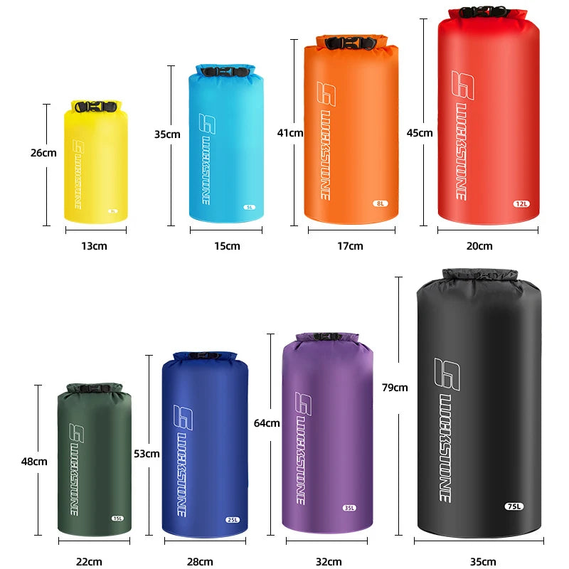Waterproof Dry Bag Sack - Ultralight Storage for Swimming, Rafting, Kayaking & Sports (3L-75L)