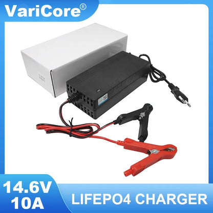 VariCore 12V 10A Lifepo4 Charger – 110-220V 4S 12V High Power Charger for Lithium Iron Phosphate Battery Pack (14.6V/12.8V)