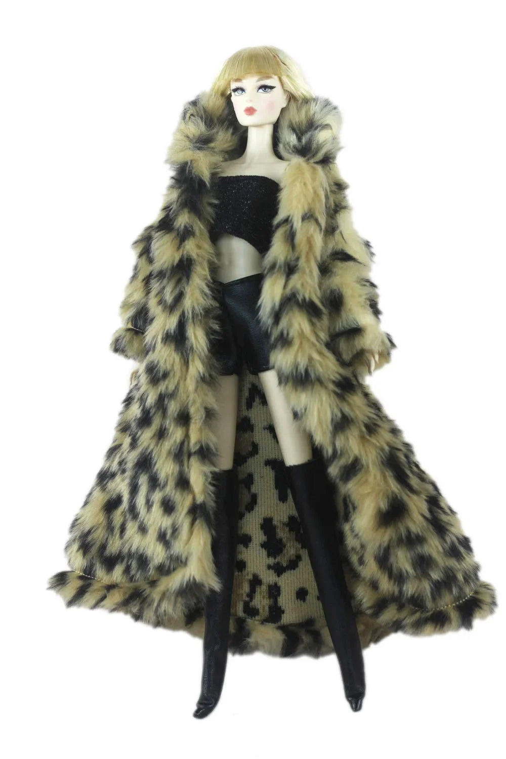 1:6 Scale Doll Clothes – Fur Coat Dress Outfit for 11.5" (30cm) Dolls, Multiple Styles, Gift for Girls