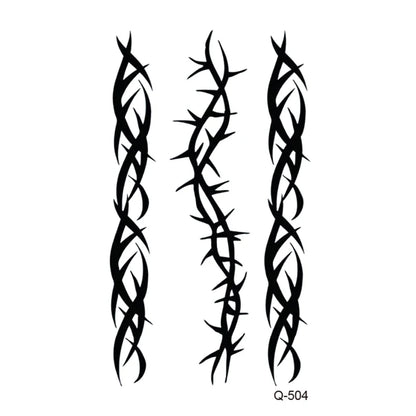 Waterproof Temporary Tattoo Stickers - Mini Black Rose, Butterfly, Arrow, Flower, Wings, Maori, and Snake Designs for Wrist and Neck