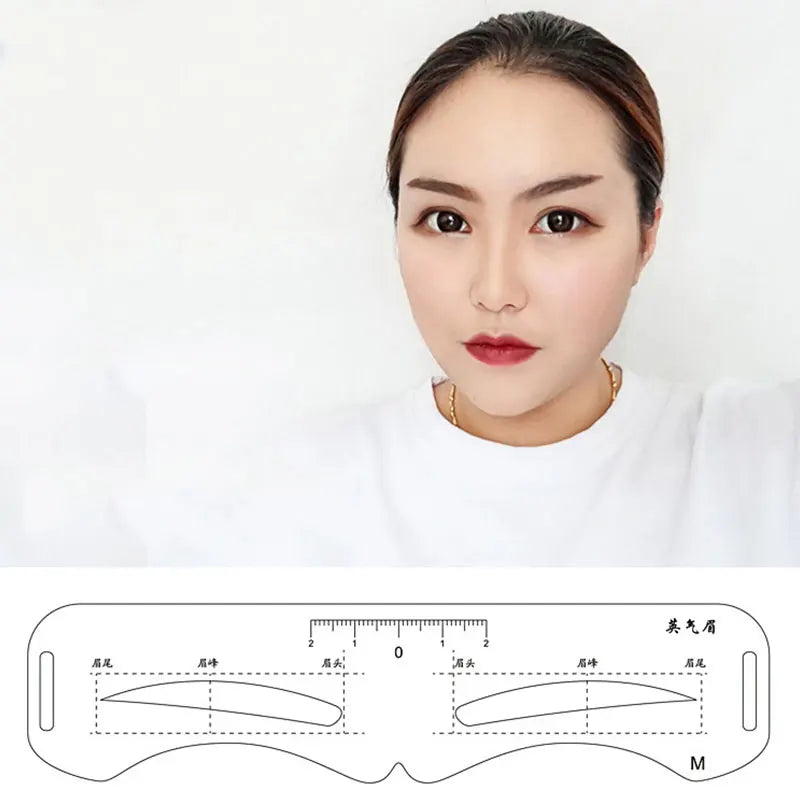 Reusable Eyebrow Stencil Set – Soft Ruler Brow Definer & Styling Template for Precise Grooming