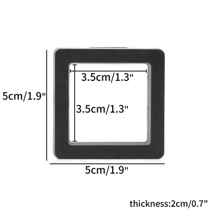Black 3D Floating Display Case – Free-Standing Jewelry Storage for Rings, Earrings, Necklaces