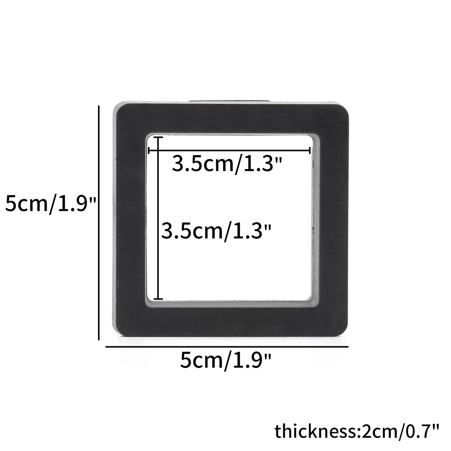 Black 3D Floating Display Case Frame – Free-Stand Suspension Membrane Jewelry Storage Box for Rings, Earrings & Necklaces