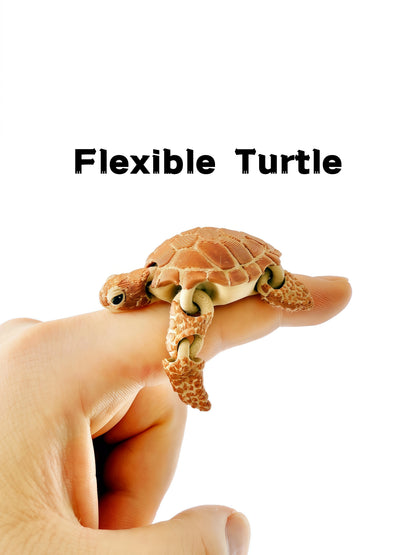 3D Printed Articulated Turtle Figurine - Indoor & Outdoor Decor, Aquarium Landscaping & Gift