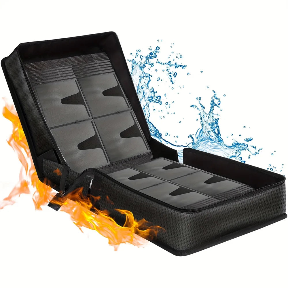 Large Capacity DVD Organizer Case - Fireproof & Waterproof CD Storage Bag with Zipper and Carry Handle