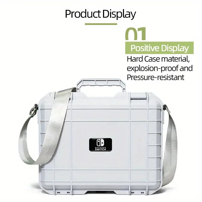 Explosion-Proof Hard EVA Suitcase for Nintendo Switch OLED - Waterproof Storage Bag with Shoulder Strap
