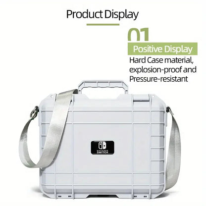 Explosion-Proof Hard EVA Suitcase for Nintendo Switch OLED - Waterproof Storage Bag with Shoulder Strap