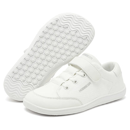 HOBIBEAR Kids Barefoot Shoes – Wide Toe Minimalist Sneakers for Boys & Girls, Lightweight Hook Loop, Mesh & Artificial Leather
