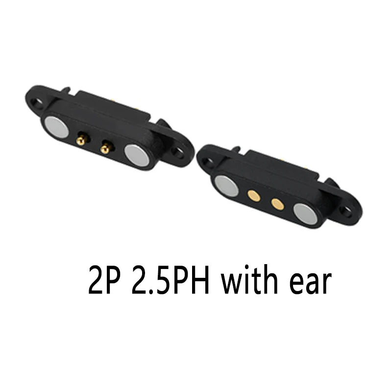 2A 2-Pin DC Magnetic Pogo Pin Connector - 2–5 Pin Spring-Loaded Male/Female Power Socket, 2.54/2.8mm Pitch