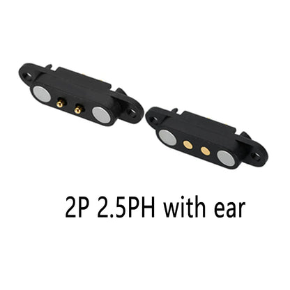 2A 2-Pin DC Magnetic Pogo Pin Connector - 2–5 Pin Spring-Loaded Male/Female Power Socket, 2.54/2.8mm Pitch