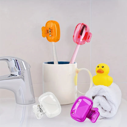 1PCS Travel Toothbrush Head Cover – Protective Cap & Brush Pod Case, Portable Plastic Clip for Travel