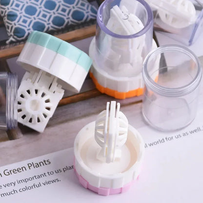Manual Rotary Contact Lens Cleaner Case – Portable Lens Washing Tool & Storage Container Holder