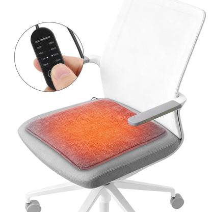 USB Heated Seat Cushion – 4-Level Temperature-Controlled Heating Mat for Cars, Office Chairs, and Winter Travel