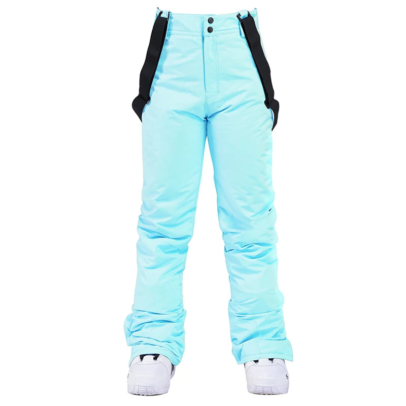 Men & Women Winter Ski Pants – Windproof Waterproof Snowboard Suspender Trousers Thick Warm Plus Size