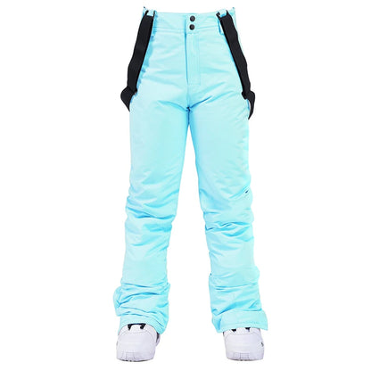 Men & Women Winter Ski Pants – Windproof Waterproof Snowboard Suspender Trousers Thick Warm Plus Size
