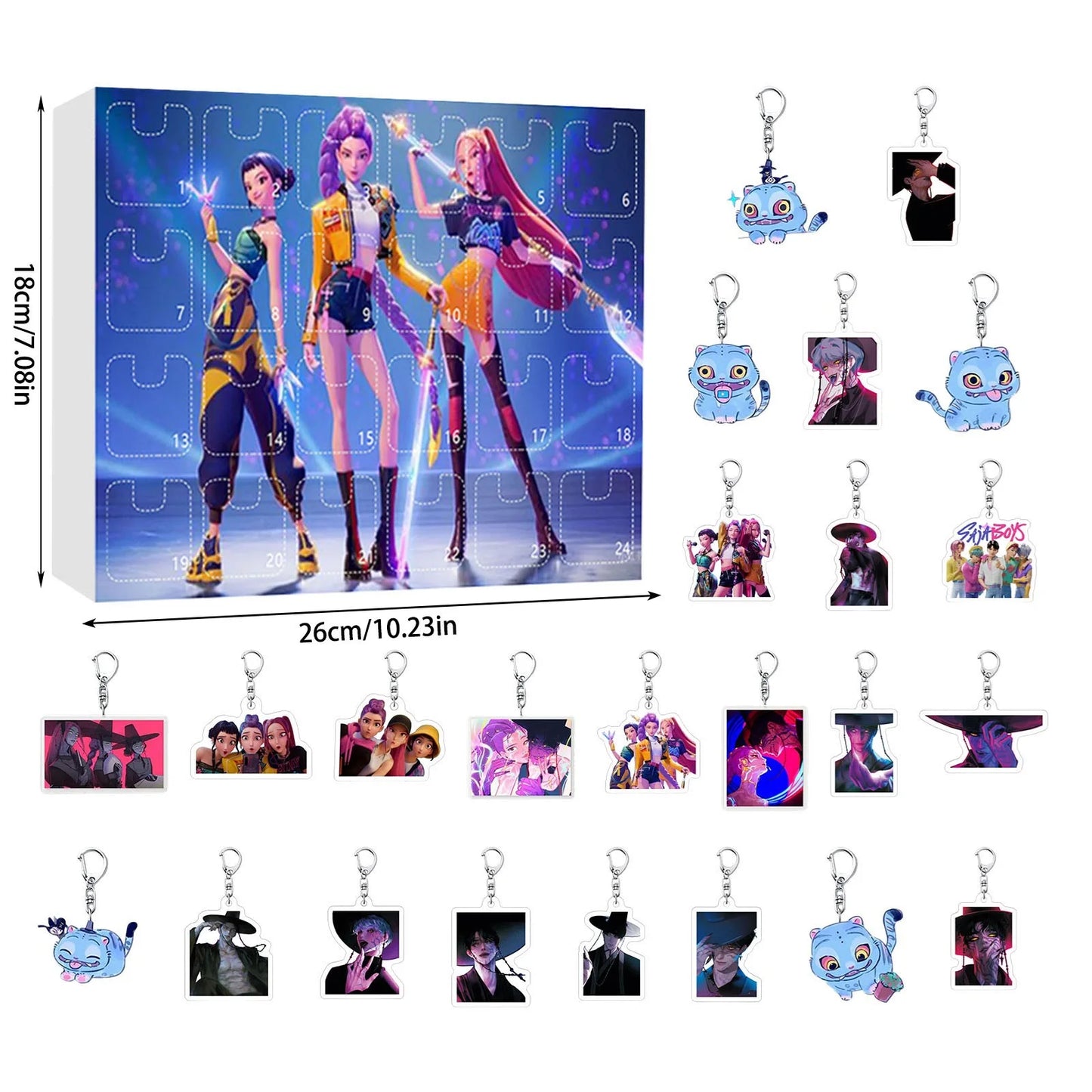 New Kpop Demon Hunters 24-Day Advent Calendar — Rumi, Mira, Zoey & Tiger Christmas Countdown Gift