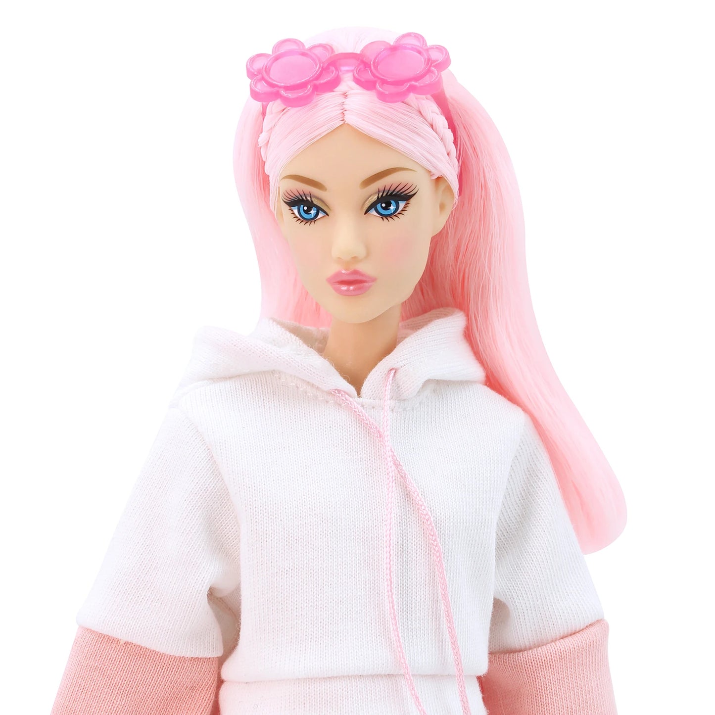 DEFA Lucy Love Fashion Doll – Pink Hoodie, Heart-Print Tights & Chunky Boots