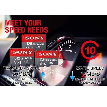 SONY 1024GB Micro SD Card – Class 10 High-Speed A2 TF Flash Memory for Xiaomi, Camera, Phone & Drone, 4K Ultra-HD Video