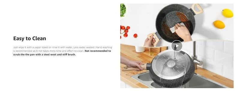 SODAY 12 Piece Granite Nonstick Cookware Set - Induction Compatible Kitchen Pots and Pans