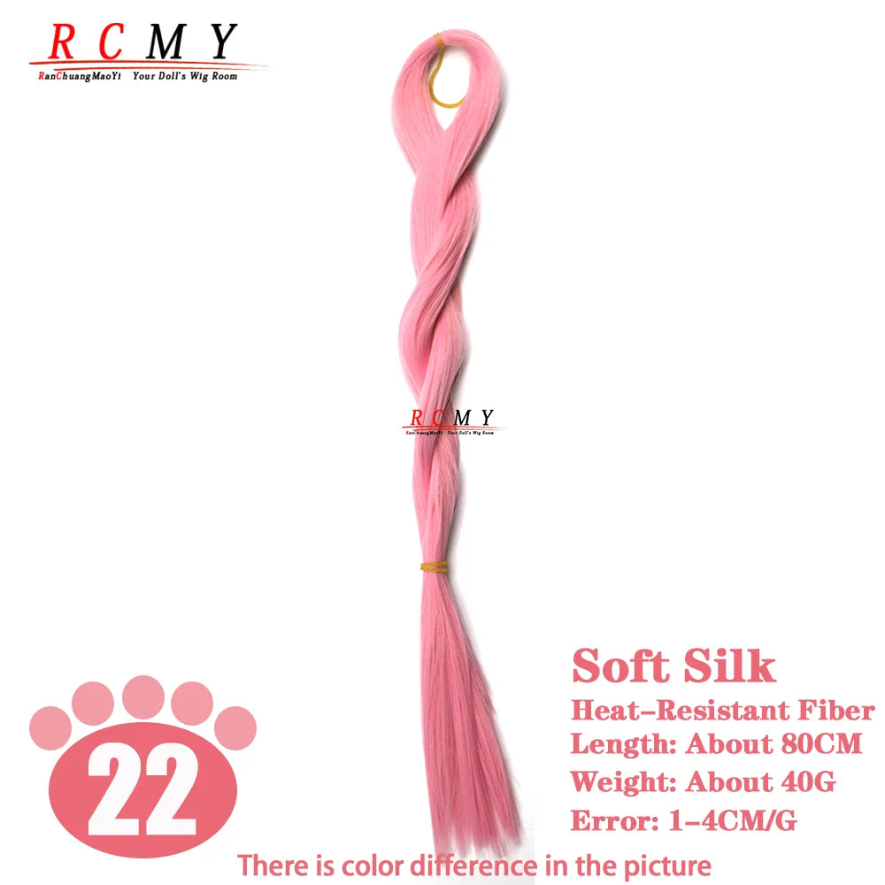 RCMY BJD/SD Doll Wig - Soft Blue Heat-Resistant Silk Synthetic Hair for 1/3, 1/4 & 1/6 Dolls