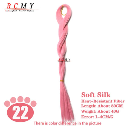 RCMY BJD/SD Doll Wig - Soft Blue Heat-Resistant Silk Synthetic Hair for 1/3, 1/4 & 1/6 Dolls
