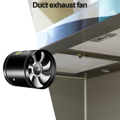 4/6/8 Inch Metal Pipe Air Ventilator – Low Noise Bathroom & Kitchen Exhaust Duct Fan