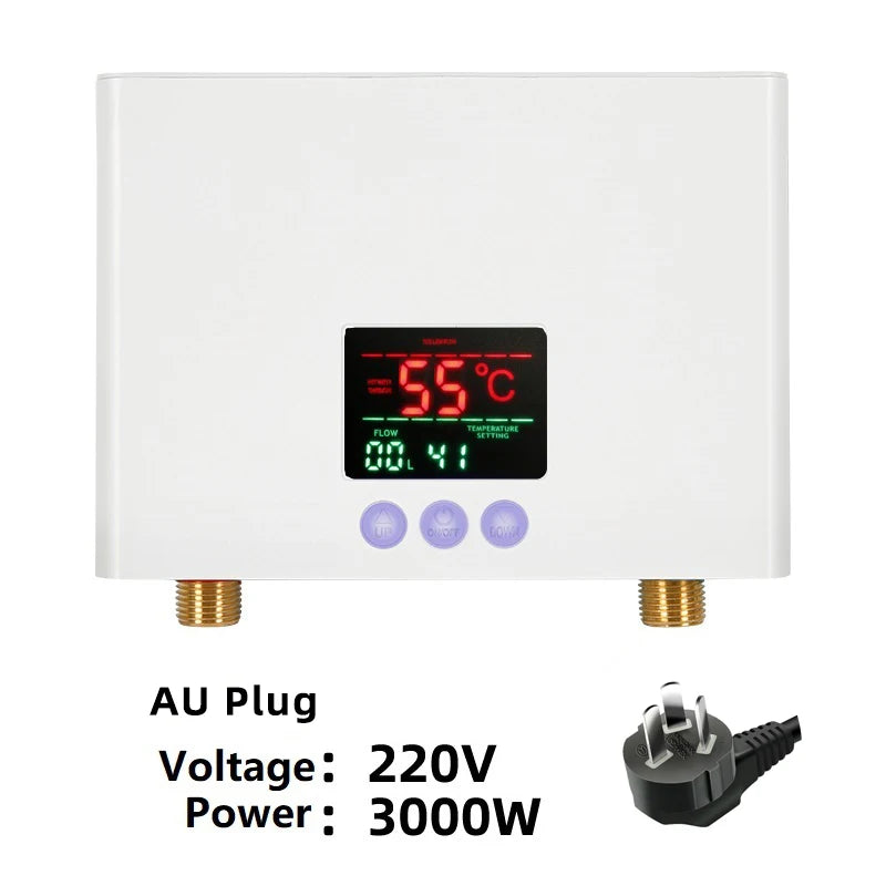 110V/220V Instant Water Heater 3000W/5500W | Wall-Mounted Electric Shower Heater for Bathroom & Kitchen Hot Water