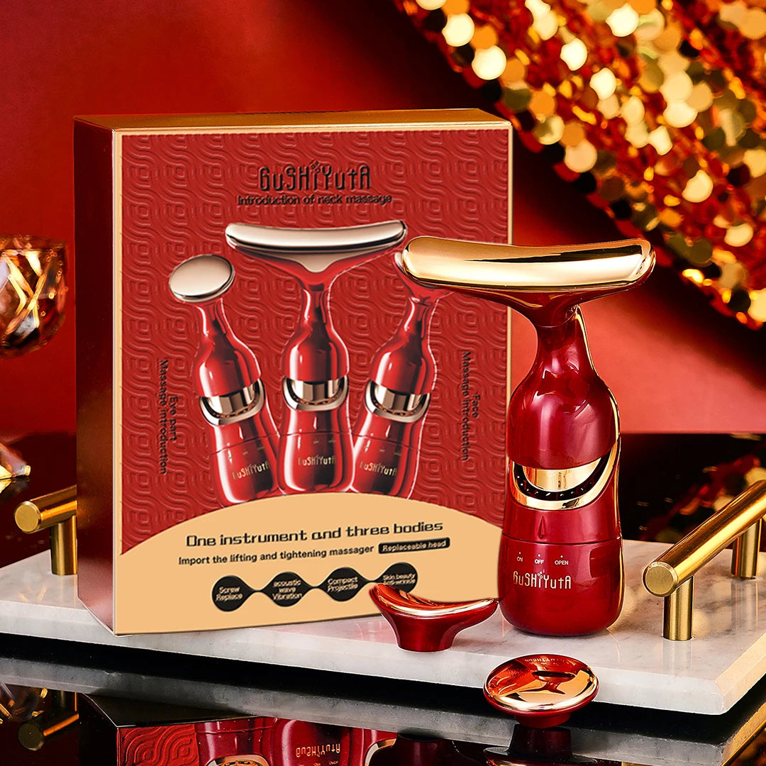 Microcurrent Face & Neck Lifting Device - Eye Massage, Skin Rejuvenation & Anti-Aging Beauty Massager