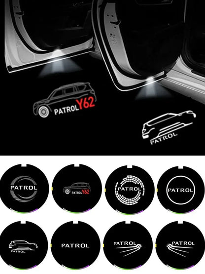 2PCS LED Car Door Welcome Ghost Shadow Lights – Logo Projector Courtesy Lamps for Nissan Patrol Y62 & Armada 2013–2018 Accessories
