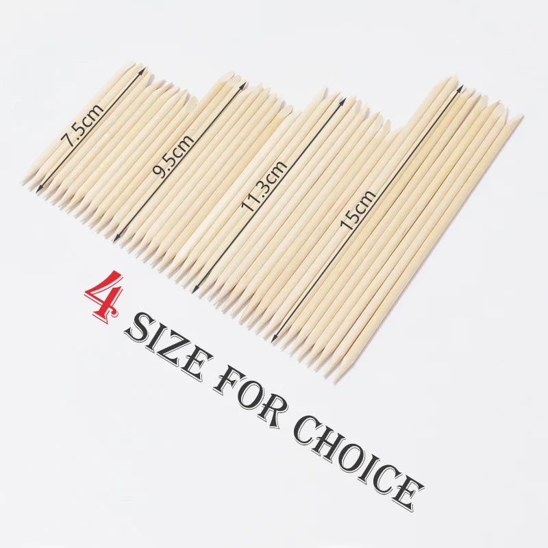 Lurayee Orange Wood Nail Cuticle Pusher – Manicure Tool for Nail Art, Gel Polish, and Nail Design