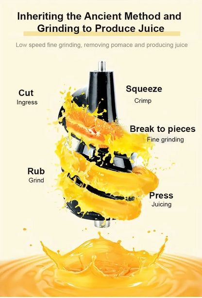 Portable Electric Fruit Juicer — Mini Household Juicer Cup for Fresh Orange & Fruit Juice Separation