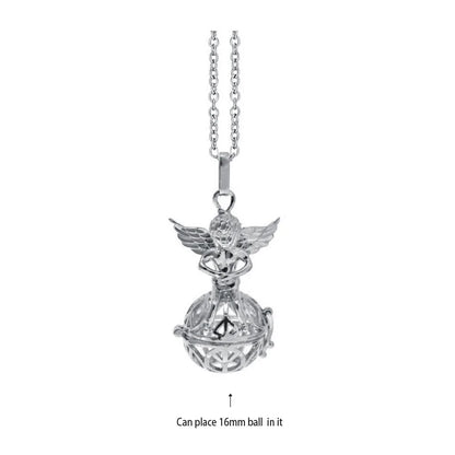 Vintage Mexico Angel Ball Chime Necklace – Antique Locket Aromatherapy Essential Oil Diffuser