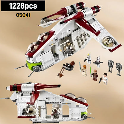 1228PCS Republic Gunship Building Set — 75021 Star-Inspired Spaceship Model Kit, Toy Christmas Gift for Kids