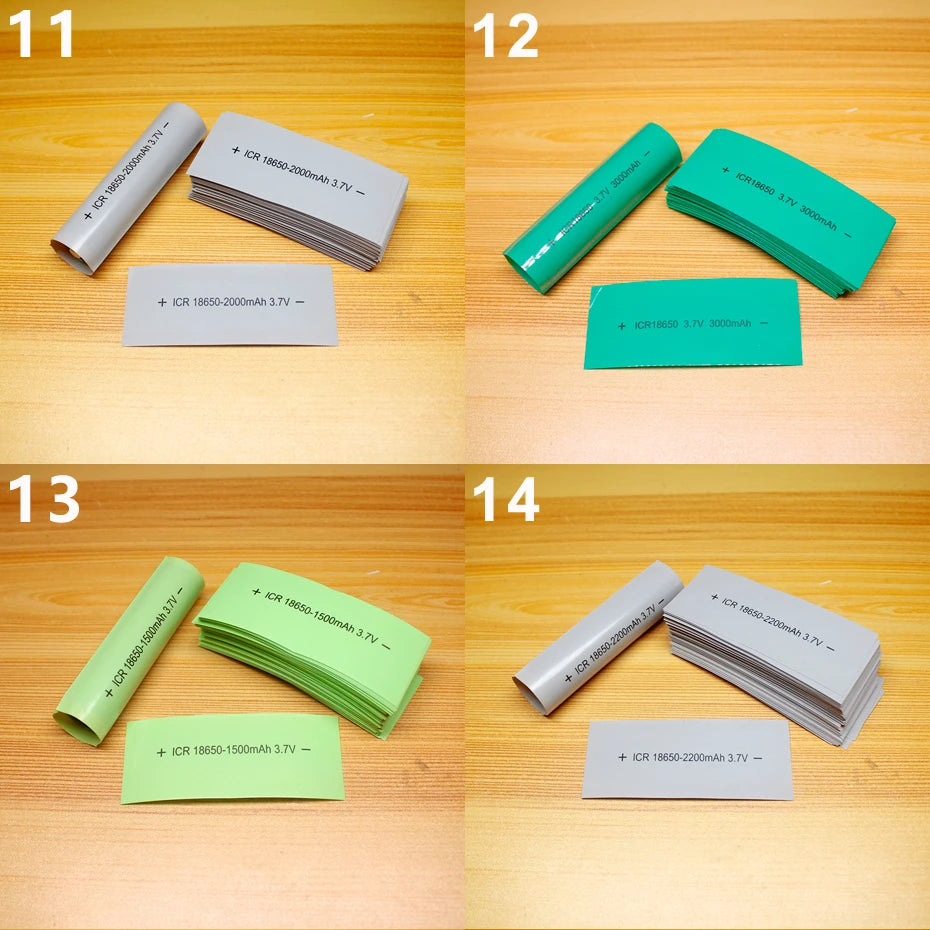 100pcs 18650 Lithium Battery Heat Shrink Wrap PVC Sleeves – Insulation Packaging Film for Battery Protection