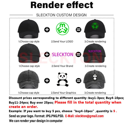 Custom Embroidered Baseball Cap - DIY Logo Mesh Hat for Men & Women, Adjustable Cotton Unisex Cap