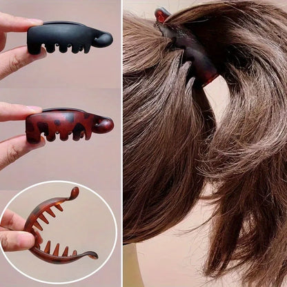 Mini Banana Hair Clips - 4PCS Elegant Vertical Clips for High Ponytails & Easy Hairstyles