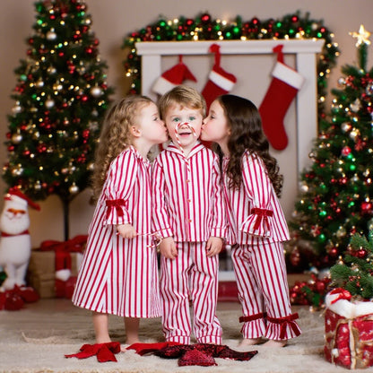 2025 Kids Christmas Pajama Set – Velvet Long Sleeve Loungewear & Sleepwear for Boys & Girls