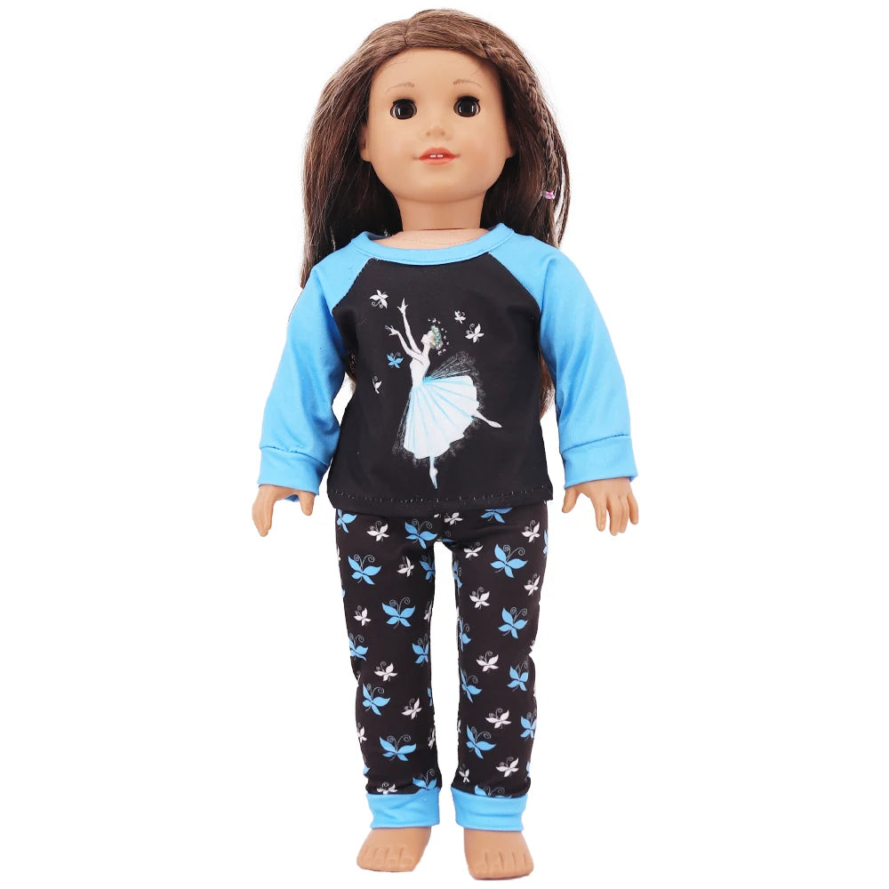 Doll Clothes Multi-Style Daily Set – Pajamas & Home Wear for 43cm Born Baby Dolls & 18-Inch American Dolls, Our Generation Toy Gift