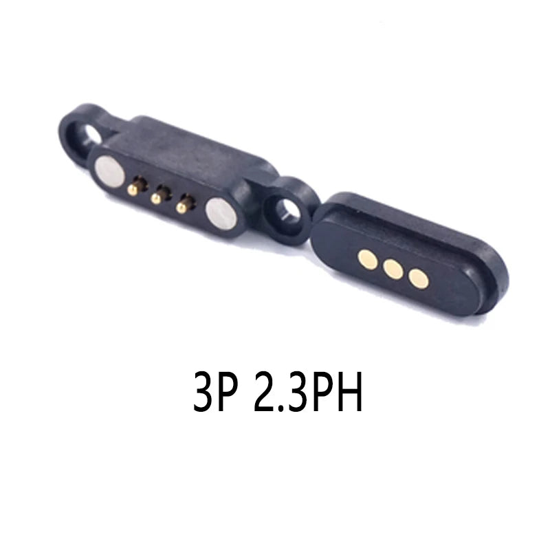 2A 2-Pin DC Magnetic Pogo Pin Connector - 2–5 Pin Spring-Loaded Male/Female Power Socket, 2.54/2.8mm Pitch