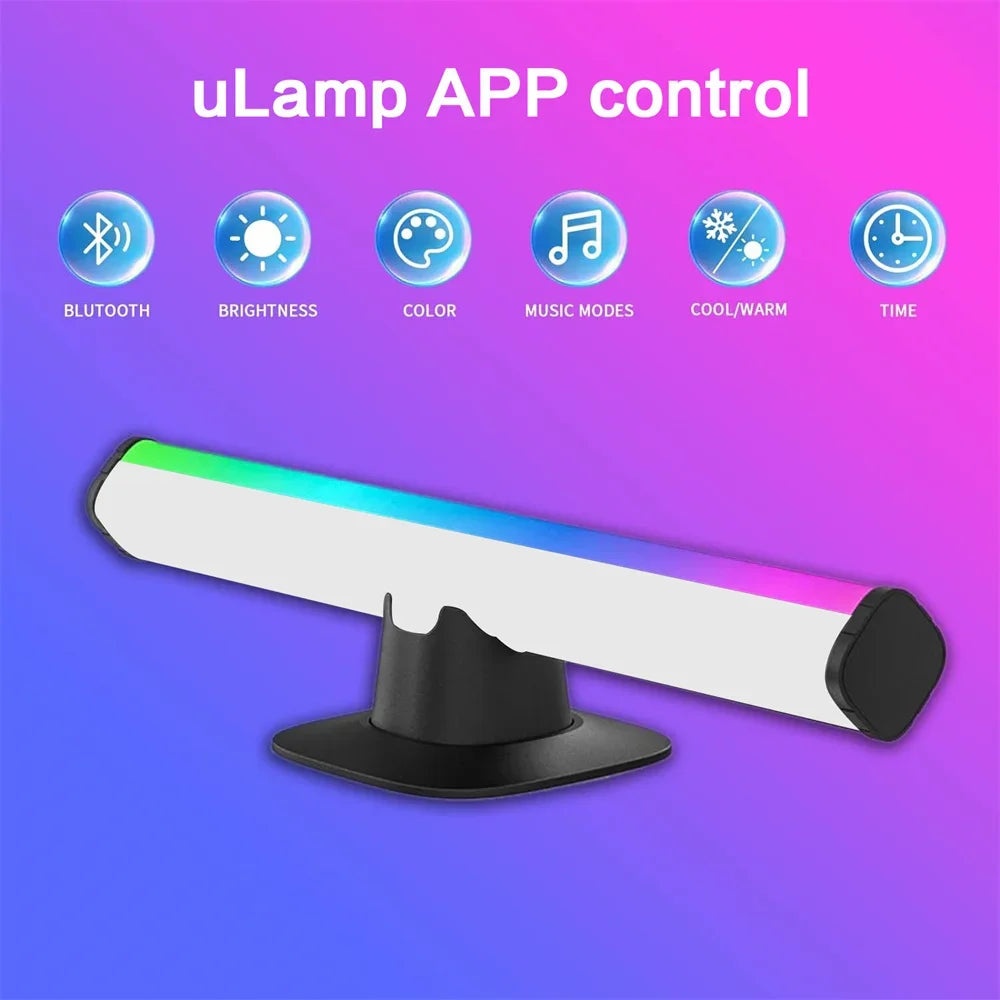 Music RGBIC Light Bar – APP-Controlled Desktop Strip with Rhythm Sync, USB Gaming & Bedroom TV Backlight Atmosphere Lamp