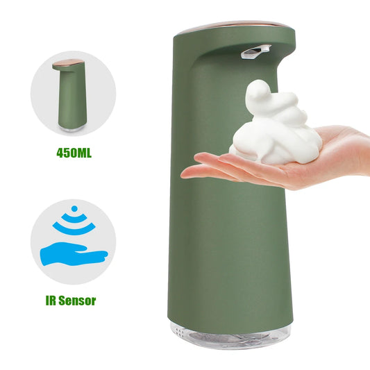 450ML Touchless Automatic Foaming Soap Dispenser — USB Rechargeable Hand-Free Bathroom & Kitchen Use