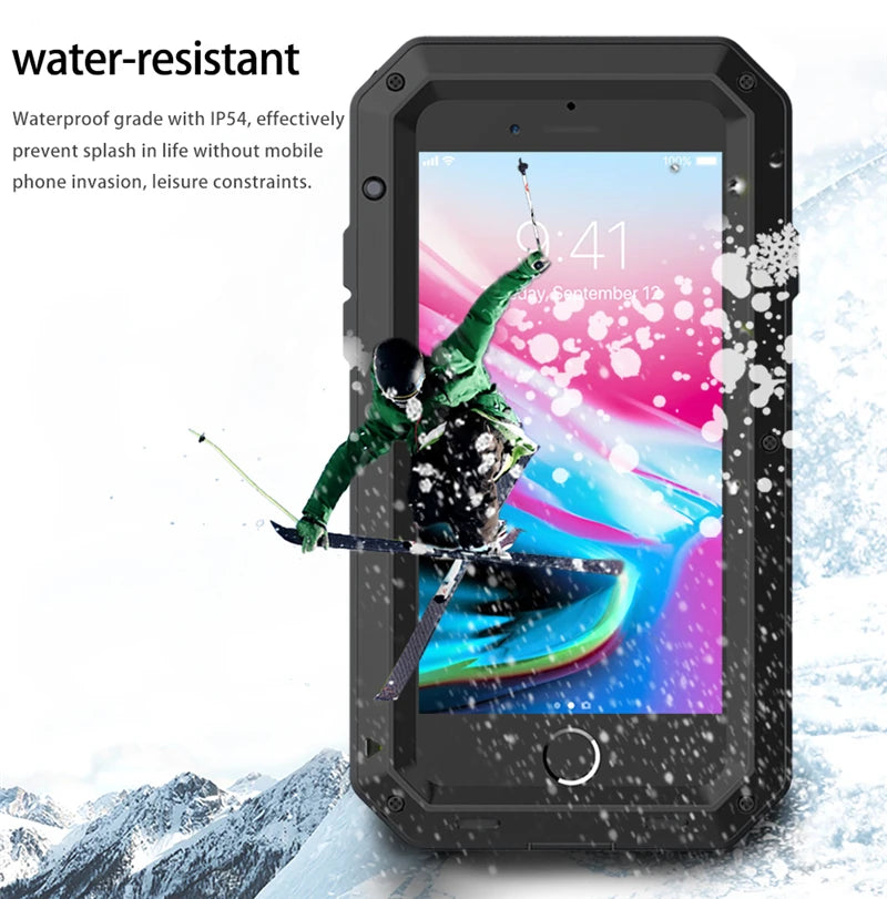 Armor Heavy Duty Protection Case for iPhone 7 to 15 Plus – 360° Metal Tank Shockproof Cover