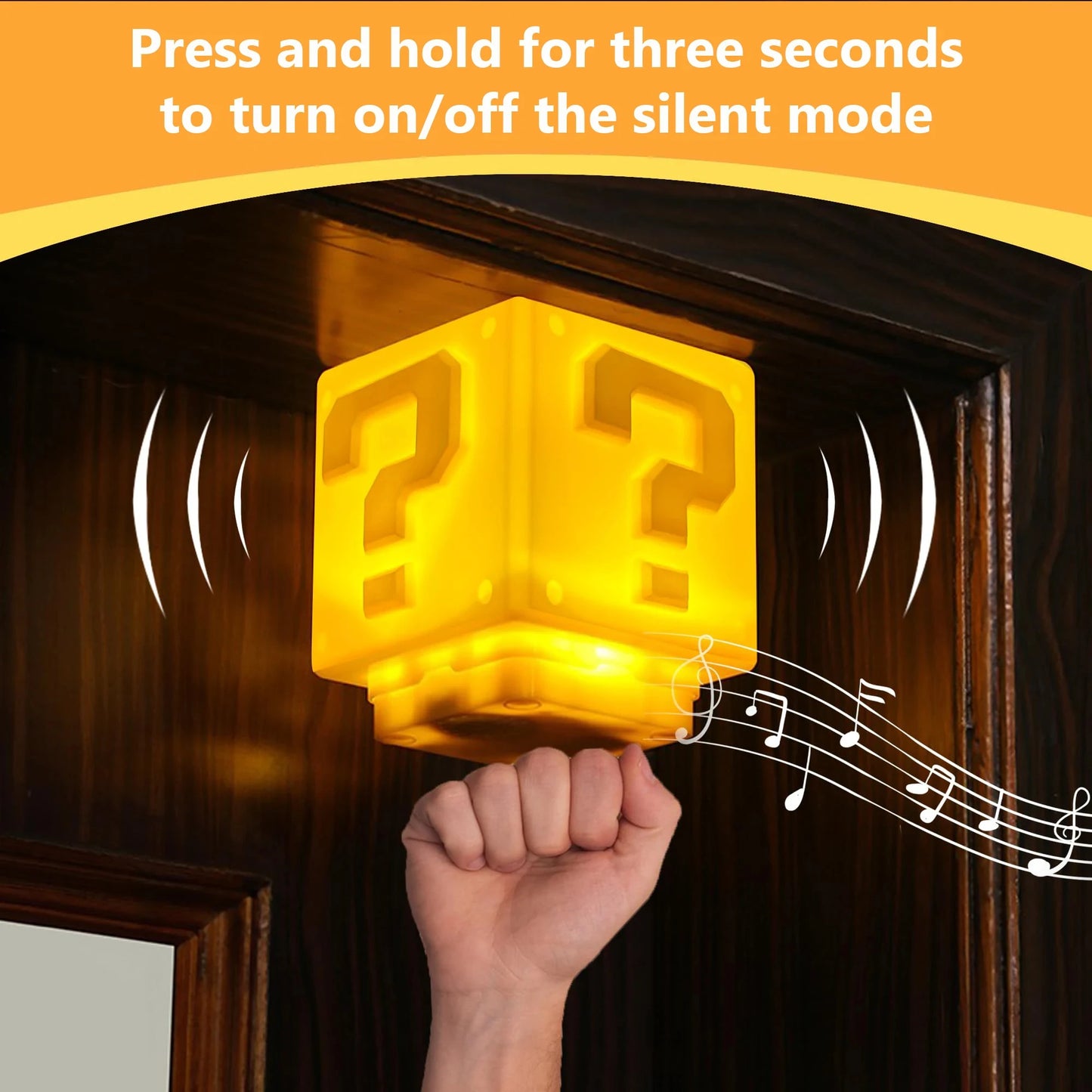 LED Question Mark Night Light with Music — Anime Style USB Rechargeable Bedside Lamp for Children’s Bedroom, Gift