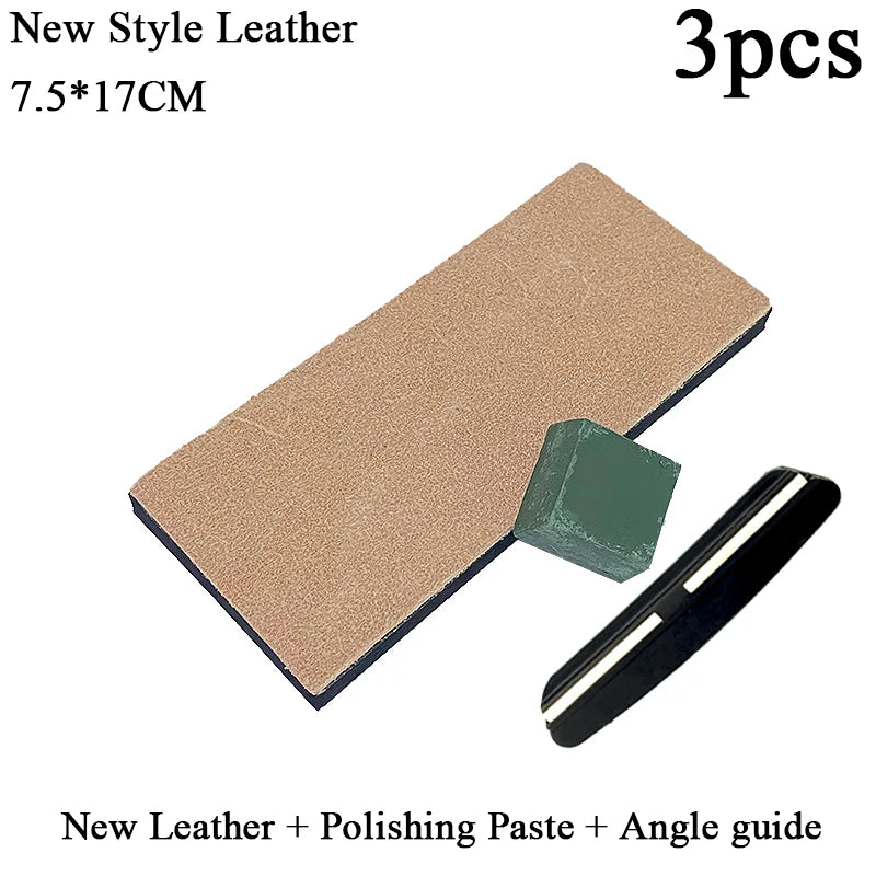 Thickened Non-Slip Diamond Knife Sharpener – 15° Kitchen Whetstone & Leather Polishing System