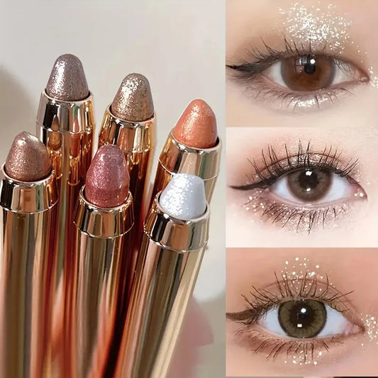 Double-Sided Eyeshadow Stick – Highlighter & Brightening Pen with Pearly Glitter & Matte Finish