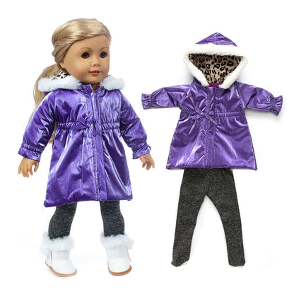 18-Inch Girl Doll Winter Coat – Jacket Outfit for 43cm Newborn Baby Dolls
